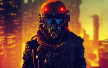 Cyberpunk, Helmet, Jacket, Mask, Pilot Wallpaper