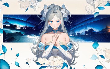 Anime Girls, Anime, AI Art, Flowers, Flower in Hair Wallpaper