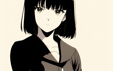Novel Ai, Anime Girls, White Background, Simple Background Wallpaper