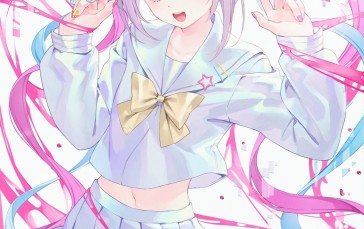 Anime Girls, Blue Eyes, Anime, School Uniform, Schoolgirl, Blonde Wallpaper
