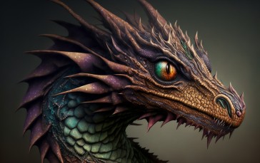 AI Art, Dragon, Illustration, Creature Wallpaper