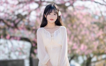 Qin Xiaoqiang, Women, Asian, Dark Hair, Eyeliner, Dress Wallpaper