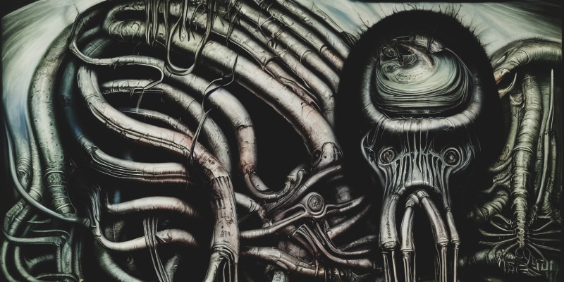 AI Art, Creepy, Dark, Anatomy, Tubes, Fantasy Art Wallpaper