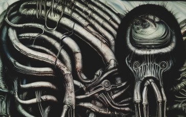 AI Art, Creepy, Dark, Anatomy, Tubes, Fantasy Art Wallpaper