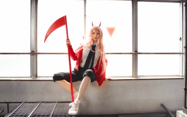 PeachMilky, Women, Model, Cosplay, Power (Chainsaw Man) Wallpaper