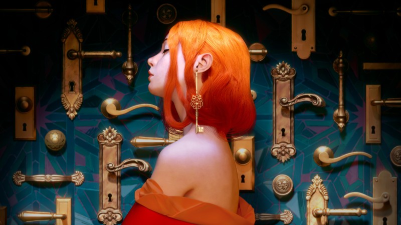 Keys, Redhead, Bare Shoulders, CGI Wallpaper
