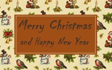 Christmas, Christmas Greeting, Snowman, Santa Claus Wallpaper