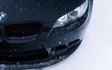 Car, BMW, Snow, Headlights Wallpaper