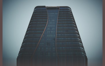 Hotel, Building, Skyscraper, Teal, Glitch Art, Photoshopped Wallpaper