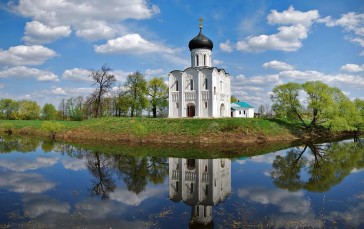 Architecture, Chapel, Russia, Water, Reflection Wallpaper