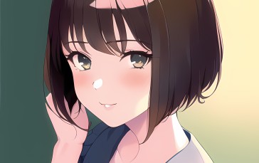 Anime Girls, Novel Ai, Face, Profile Wallpaper