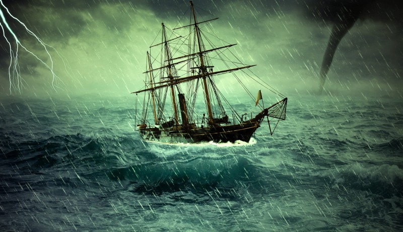 Ship, Storm, Tornado, Sea, Water Wallpaper