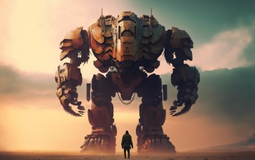 AI Art, Robot, Mechs, Fantasy Art Wallpaper