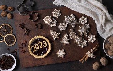 Cookies, New Year, Christmas, 2023 (year) Wallpaper