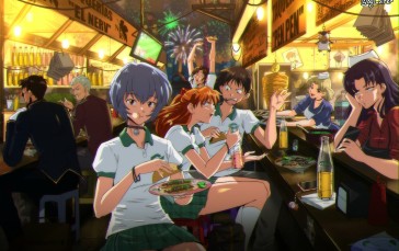 Neon Genesis Evangelion, Tacos, Asuka Langley Soryu, Ayanami Rei, Ikari Shinji Wallpaper