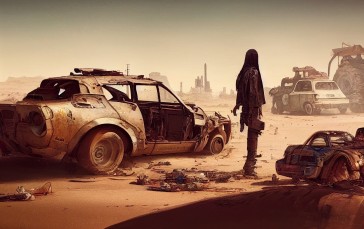 Desert, Sand, Car, Rust, Post Apocalypse Wallpaper