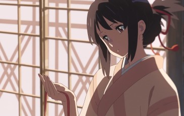 Anime Girls, Pink Kimono, Miyamizu Mitsuha, Kimi No Na Wa Wallpaper