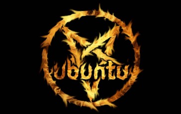 Pentagram, Ubuntu, Satanic, Minimalism, Simple Background Wallpaper