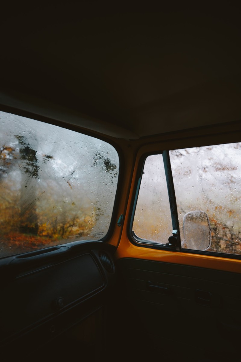 Car Interior, Mirror, Wet, Van, Portrait Display Wallpaper