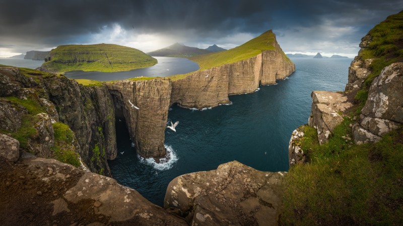 Photography, Nature, Landscape, Mountains, Sea, Faroe Islands Wallpaper