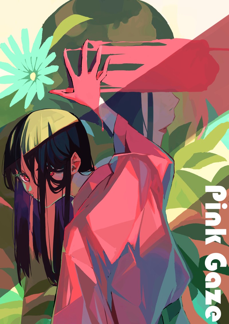 Nico Tina, Minimalism, Anime Girls, Flowers, Red Eyes Wallpaper