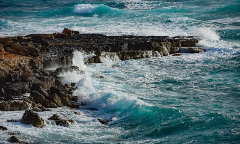 Rocks, Sea, Nature, Waves, Water Wallpaper