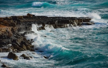 Rocks, Sea, Nature, Waves, Water Wallpaper