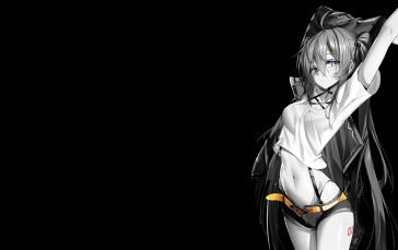 Anime Girls, Selective Coloring, Simple Background, Dark Background, Black Background, Hatsune Miku Wallpaper