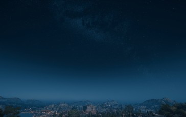 Assassin’s Creed Odyssey, Night Sky, Stars, Blue, Sky Wallpaper