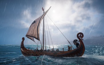 Assassin’s Creed: Valhalla, Vikings, Ubisoft, Video Games, CGI, Boat Wallpaper