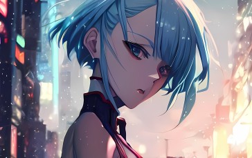 Cyberpunk: Edgerunners, Anime, Anime Girls, TV Series, Women, Blue Hair Wallpaper