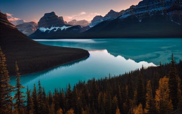 Sunset, Mountains, Water, Reflection Wallpaper