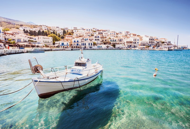 Fishing Boat, Sea, Water, City, Boat, Greece Wallpaper