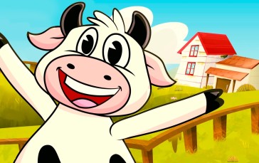 Cartoon, Cow, Animals Wallpaper