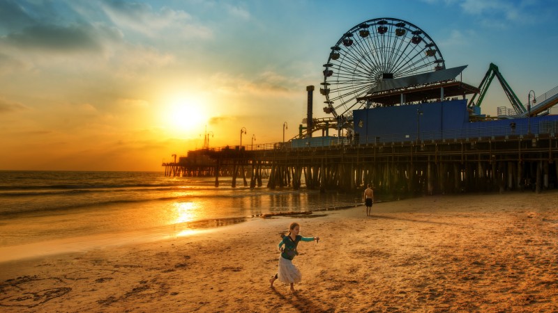 Trey Ratcliff, 4K, Photography, California, Beach, Ferris Wheel Wallpaper