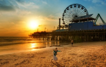 Trey Ratcliff, 4K, Photography, California, Beach, Ferris Wheel Wallpaper