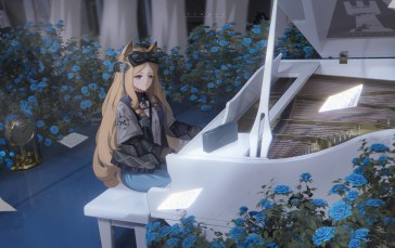 Arknights, Piano, Anime Girls, Fox Girl, Fox Ears Wallpaper