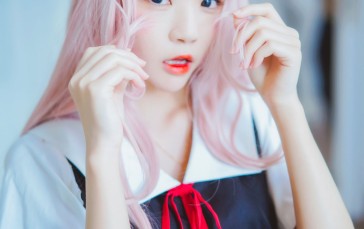 CherryNeko, Women, Model, Asian, Pink Hair Wallpaper