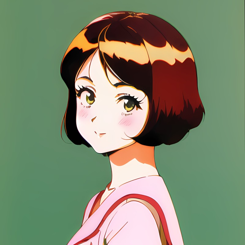 Anime Girls, Novel Ai, Anime, Face, Portrait, Green Background Wallpaper