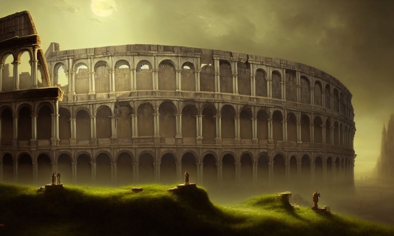 Landscape, AI Art, Colosseum, Building Wallpaper
