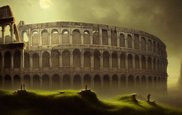 Landscape, AI Art, Colosseum, Building Wallpaper