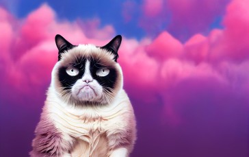 Grumpy Cat, Clouds, Cats, Animals Wallpaper