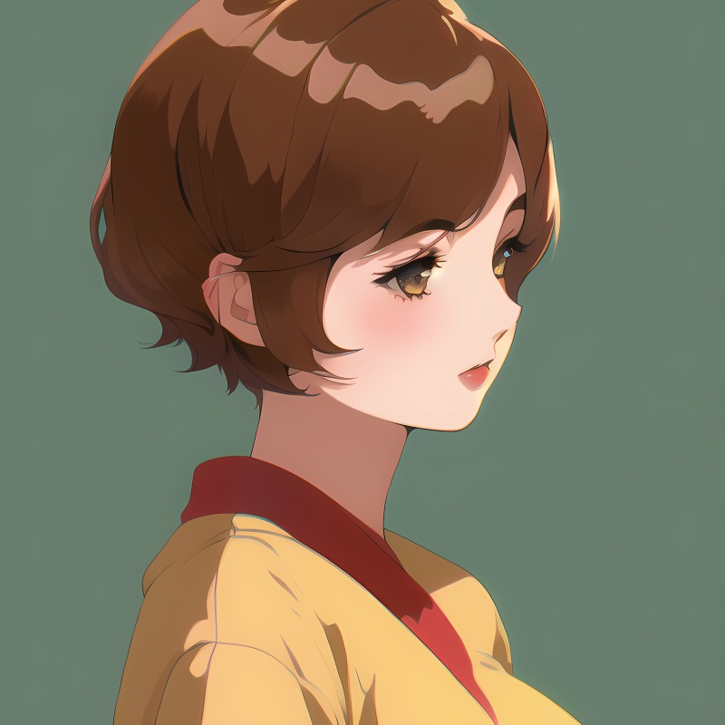 Novel Ai, Anime Girls, Simple Background, Brunette, Brown Eyes Wallpaper