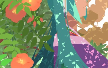 Nico Tina, Minimalism, Anime Girls, Colorful Wallpaper