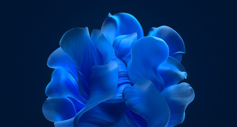 Windows 11, Digital Art, Blue Background, Blue Wallpaper