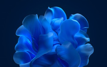 Windows 11, Digital Art, Blue Background, Blue Wallpaper