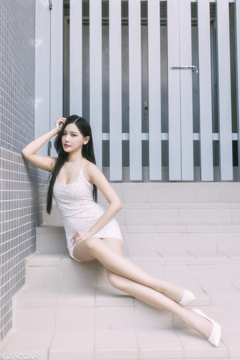 Ru Lin, Women, Asian, Dark Hair, Dress, White Clothing Wallpaper