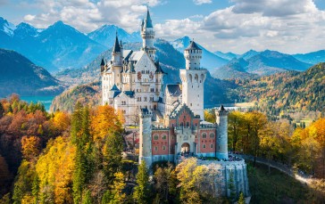 Germany, Castle, Sky, Neuschwanstein Castle, Fall Wallpaper