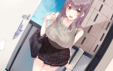 Anime, Anime Girls, Skirt, Purse Wallpaper