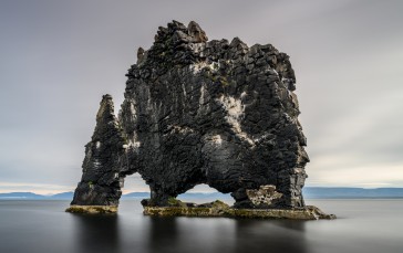 Iceland, Hvítserkur, Nature, Rock Formation, Sea, Sky Wallpaper